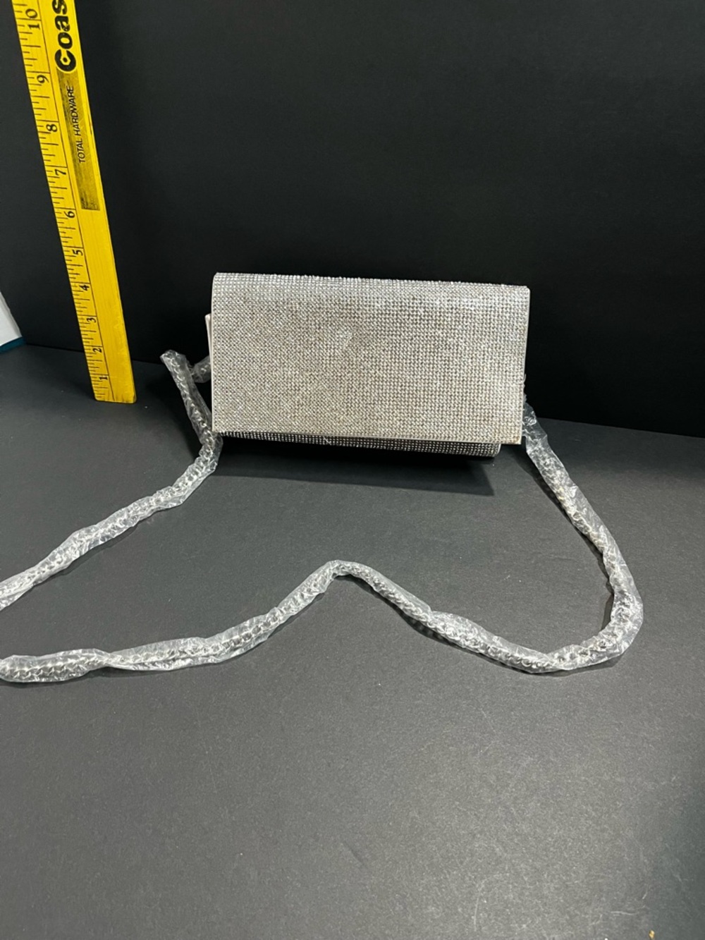 Aldo Silver Crystal Crossbody Clutch